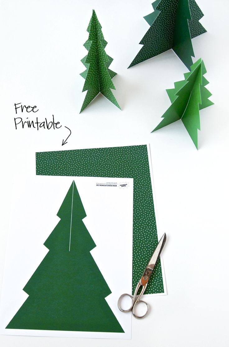 free printable 3d christmas tree template