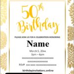 FREE Printable 50th Birthday Invitations Templates Party Invitation