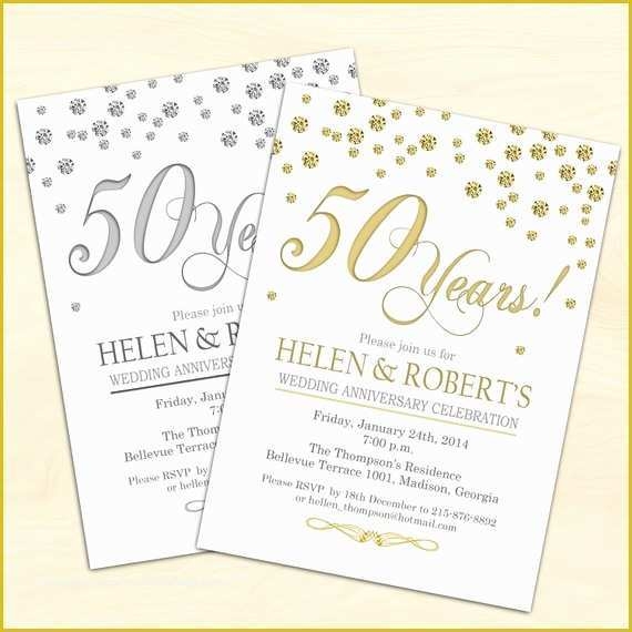 Free Printable 50th Wedding Anniversary Invitation Templates Of 50th 