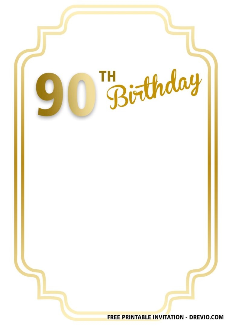 90th birthday invitation templates free