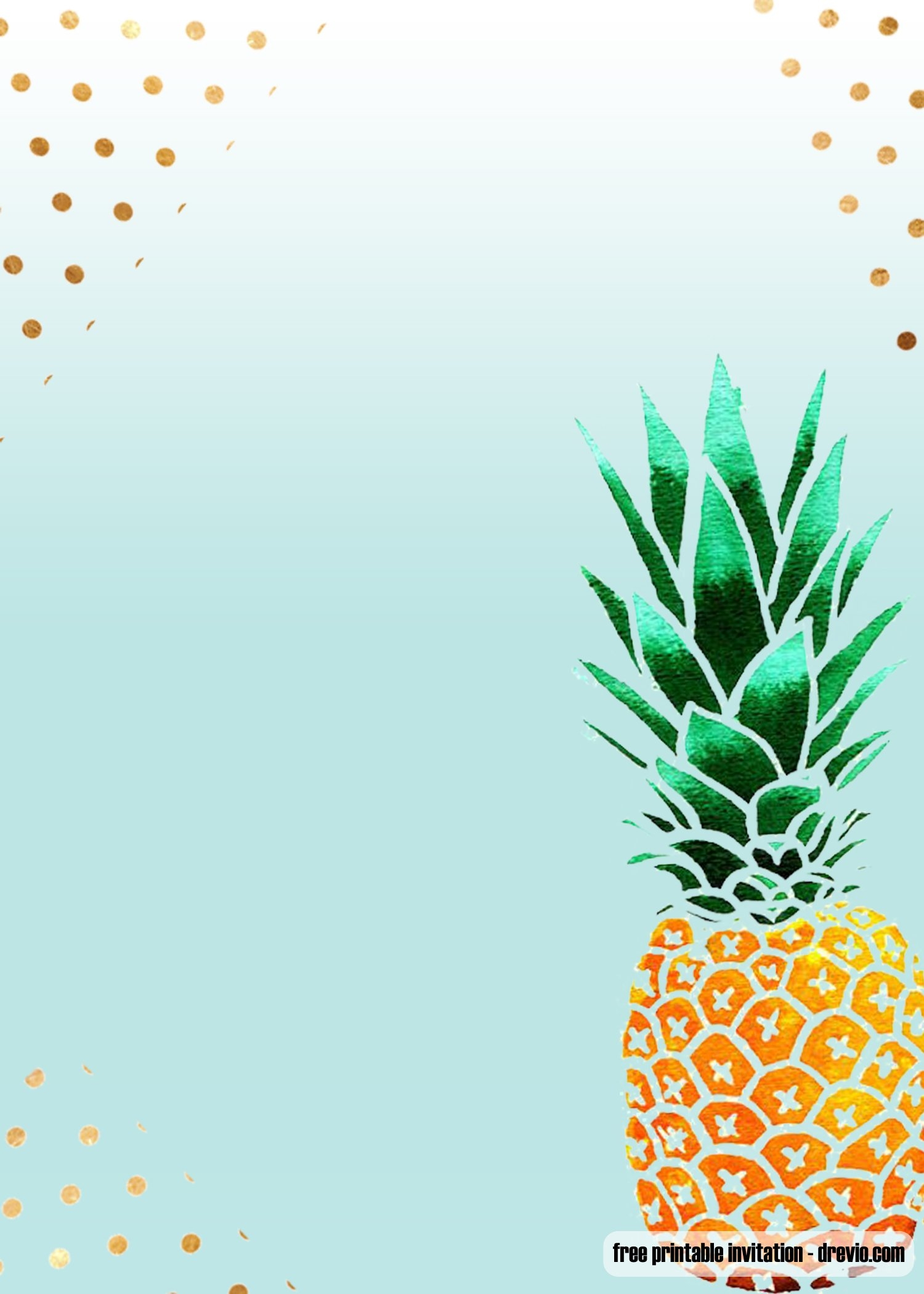 FREE Printable Aloha Pineapple Birthday Invitation Templates DREVIO
