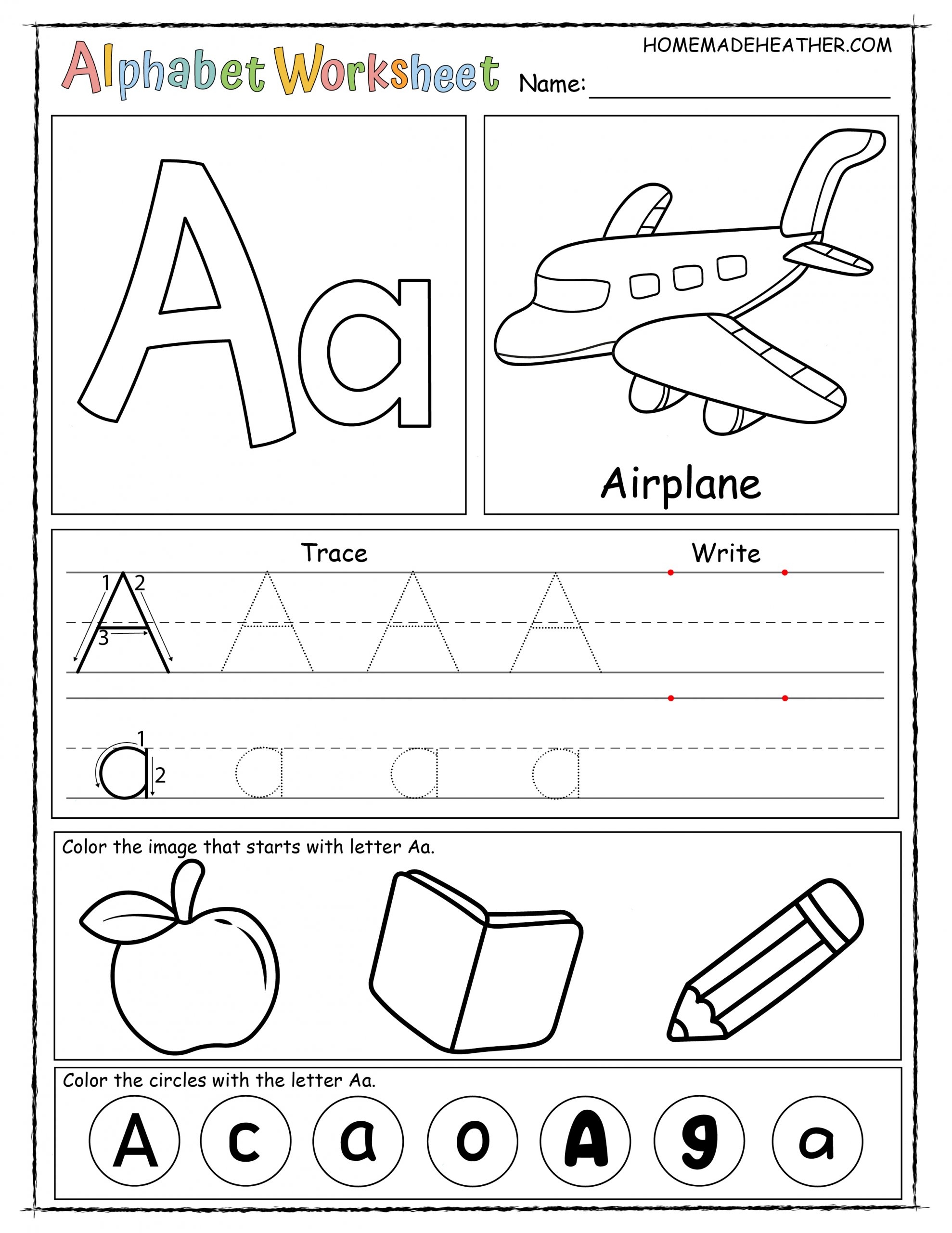 printable worksheets alphabet