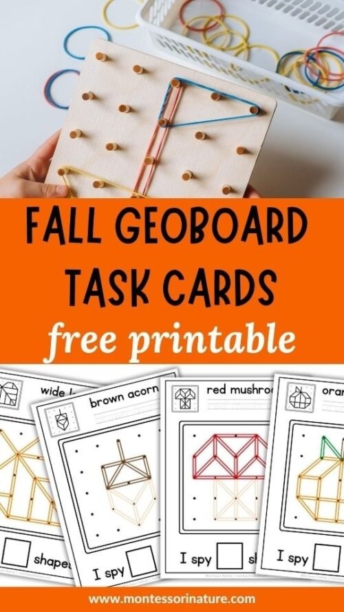 Free Printable Autumn Geoboard Cards Montessori Nature