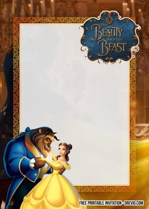 Free Printable Beauty And The Beast Invitation Template Printable 