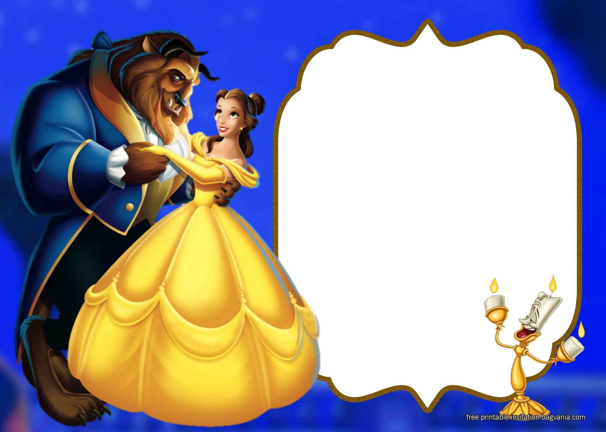 Free Printable Beauty And The Beast Invitation Template Printable 