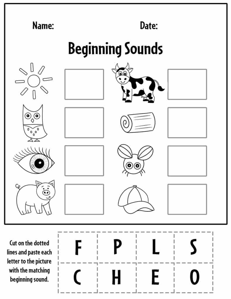 Free Printable Beginning Sounds Worksheet Worksheets Library