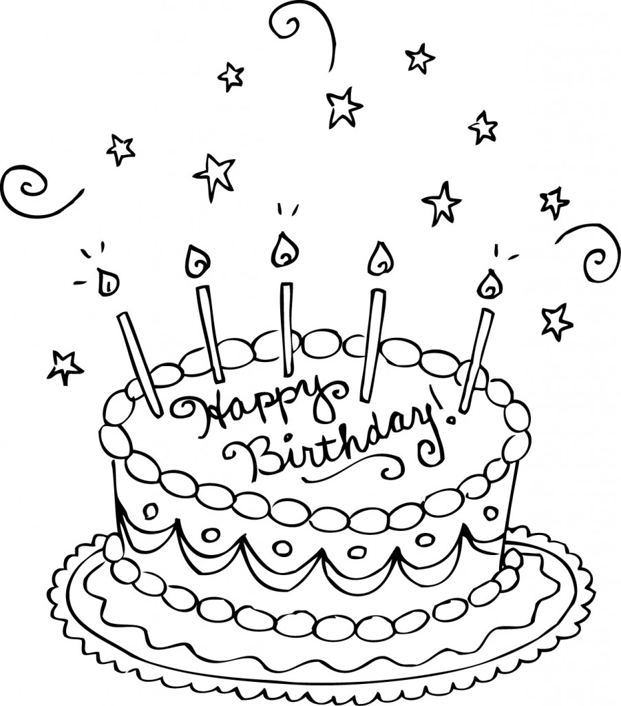 Coloring Pages Birthday Cake