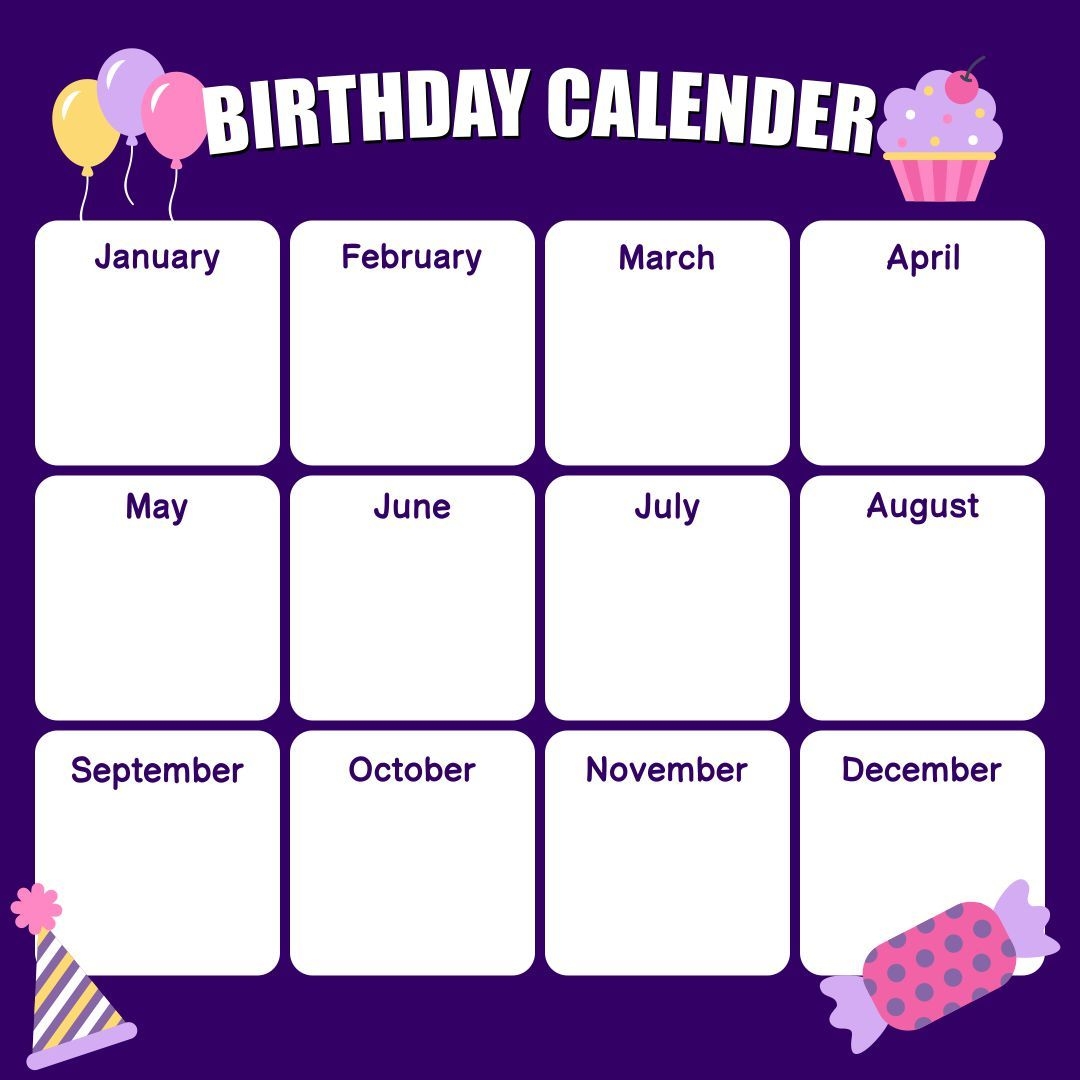 free printable office birthday calendar template