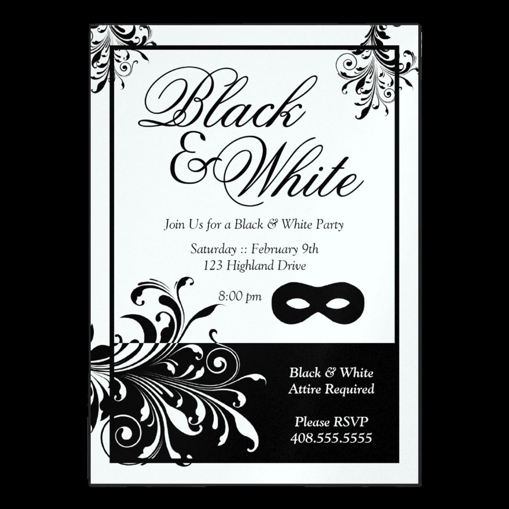 Free Printable Black And White Birthday Invitation Templates 