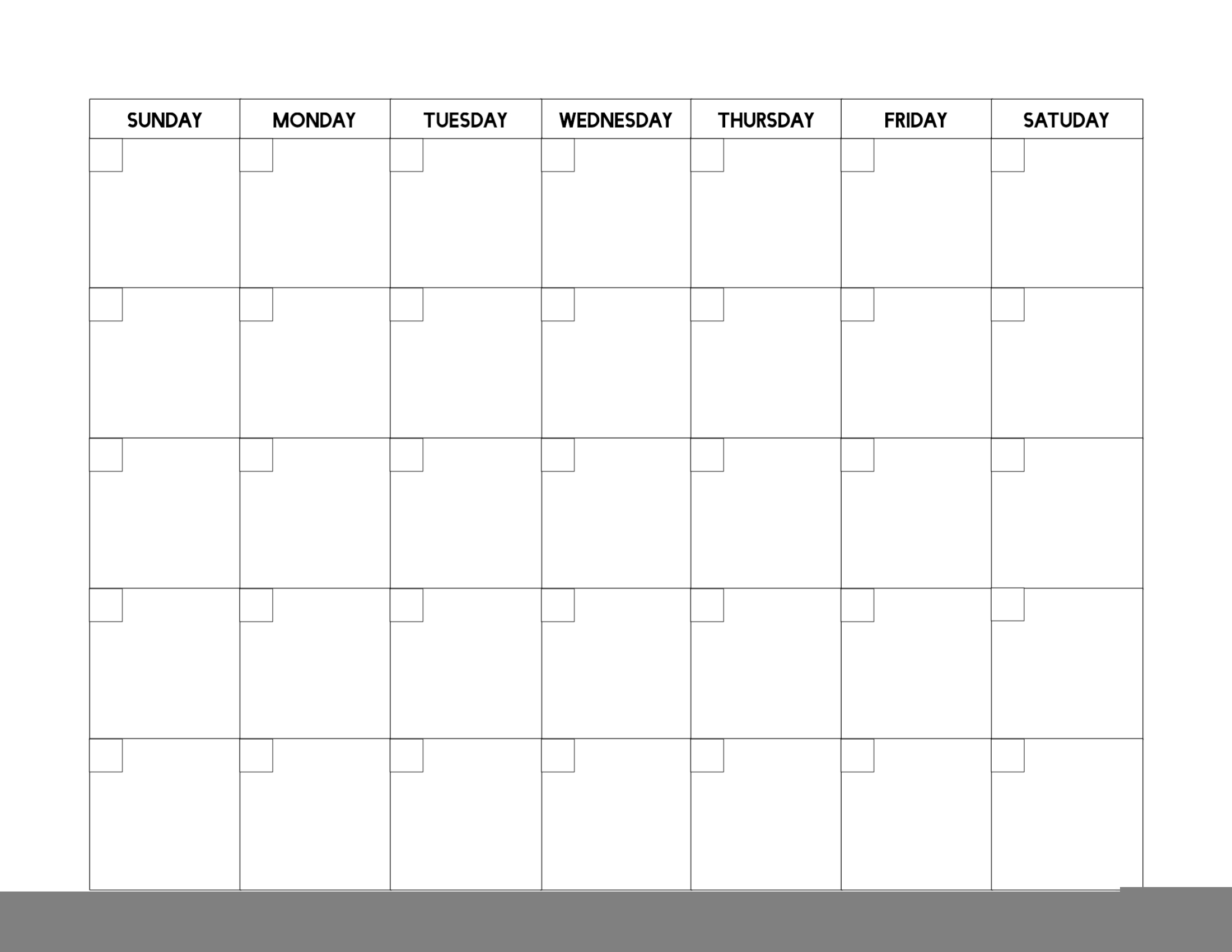 Free Printable Blank Calendar Template Example Calendar Printable