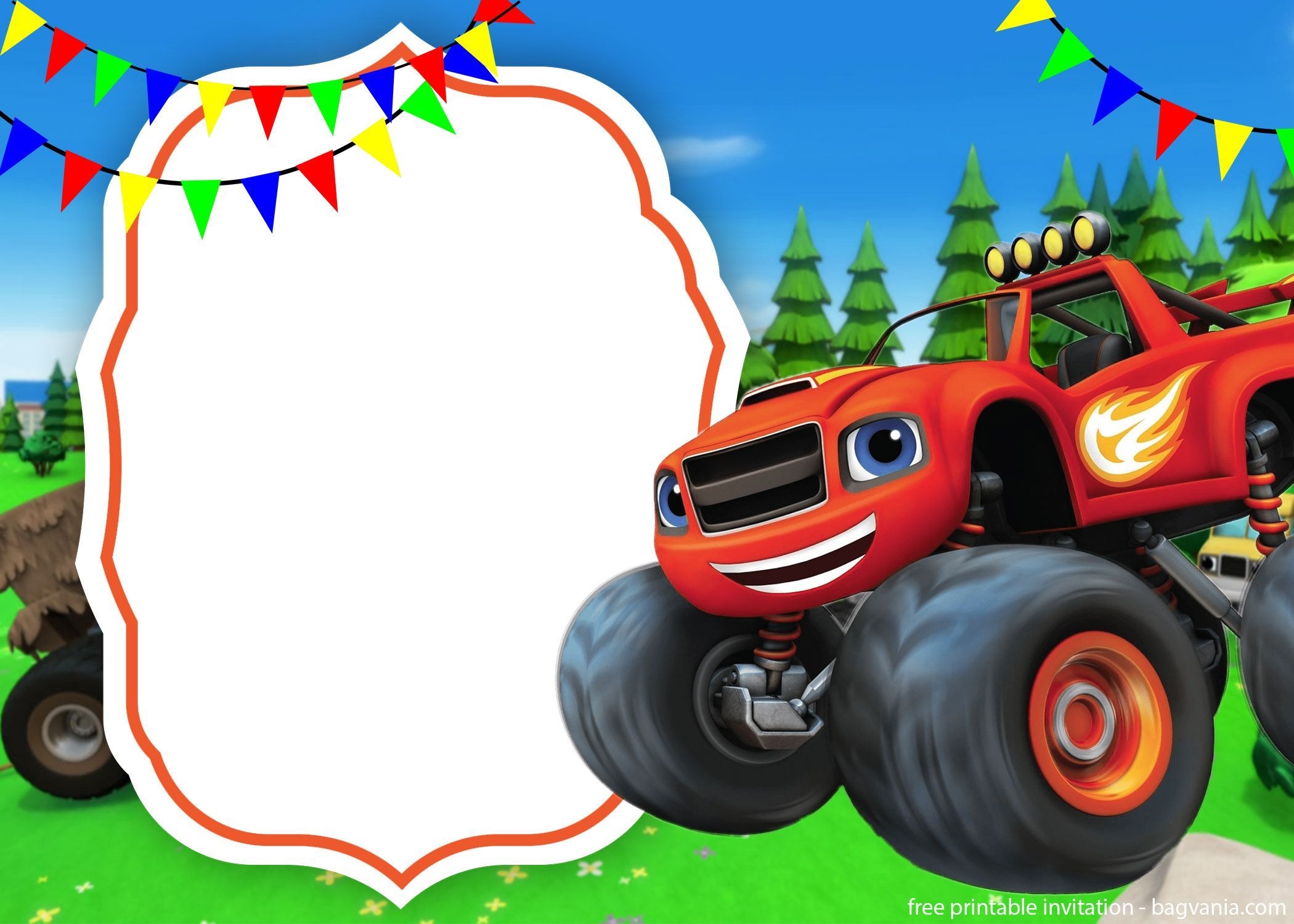 Free Printable Blaze Truck Invitation Template Artofit