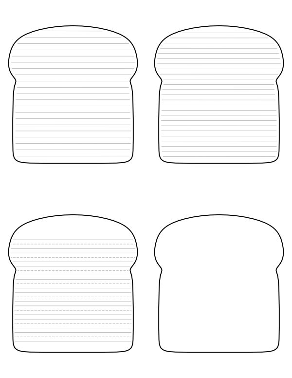 Free Printable Bread Shaped Writing Templates