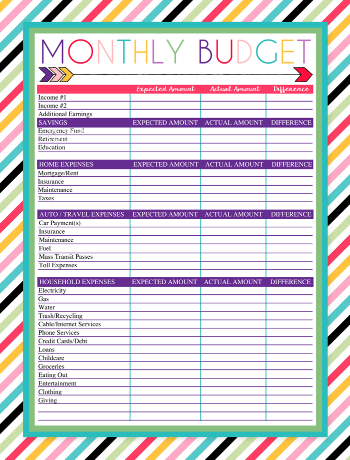 Free Printable Budgeting Worksheets Printable Worksheets