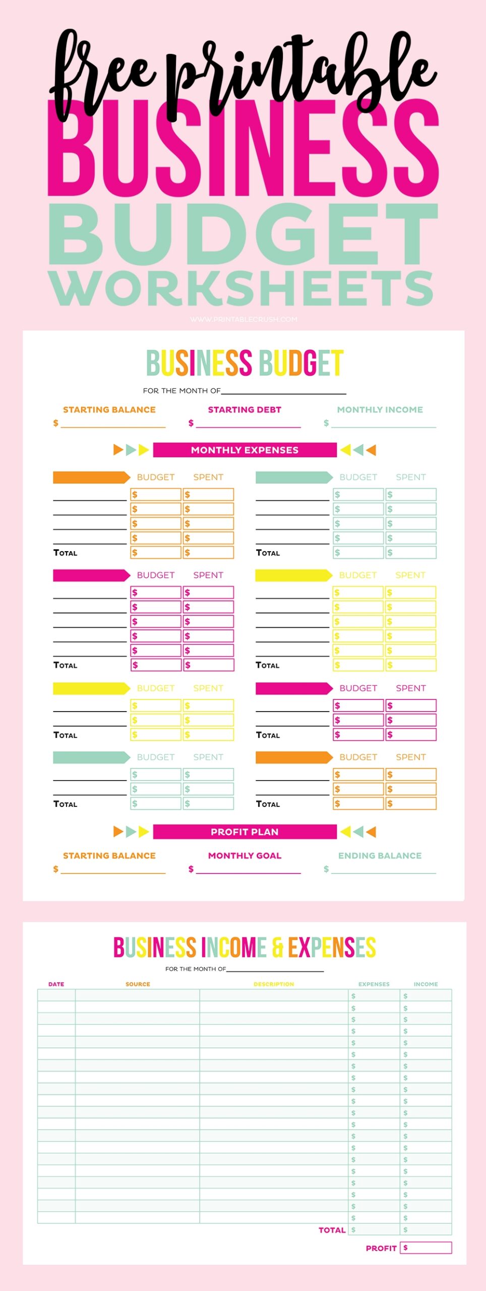 small business budget worksheet