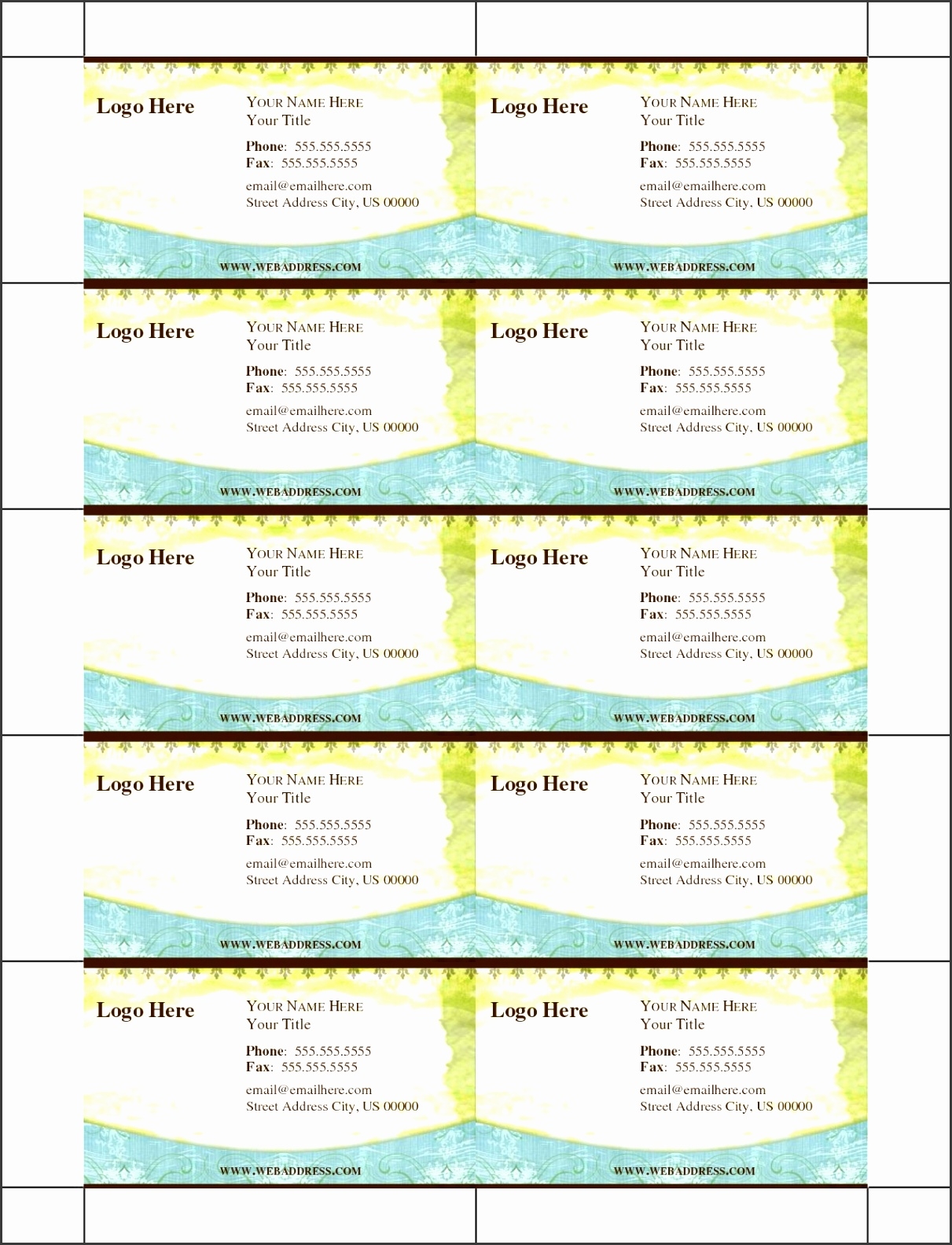 Free Printable Business Card Templates Ipadklo