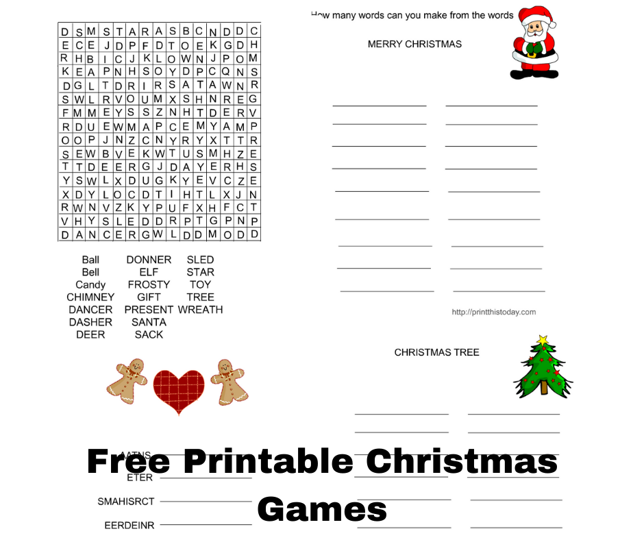 Free Printable Christmas Games Worksheets Library