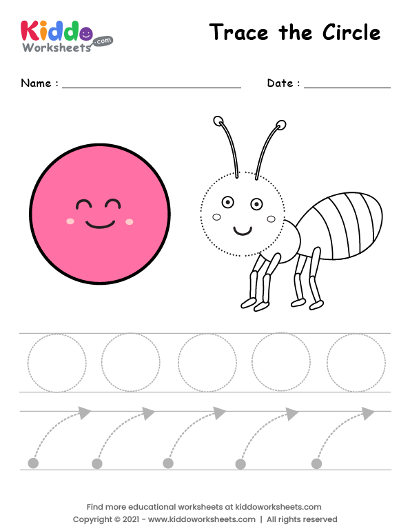 Free Printable Circle Tracing Worksheet Kiddoworksheets