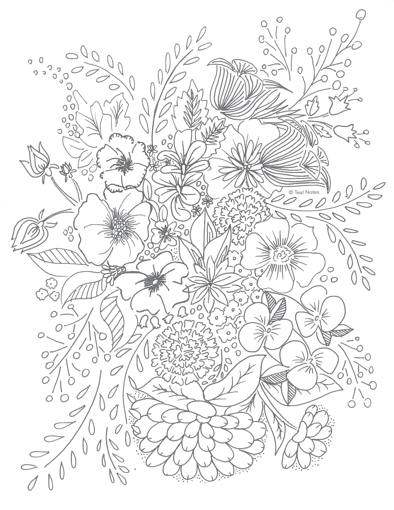 free printable coloring pages for adults flowers