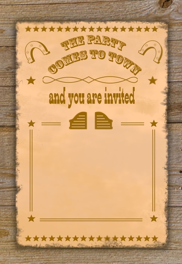 Free Printable Cowboy Invitation Template Calendar Printables