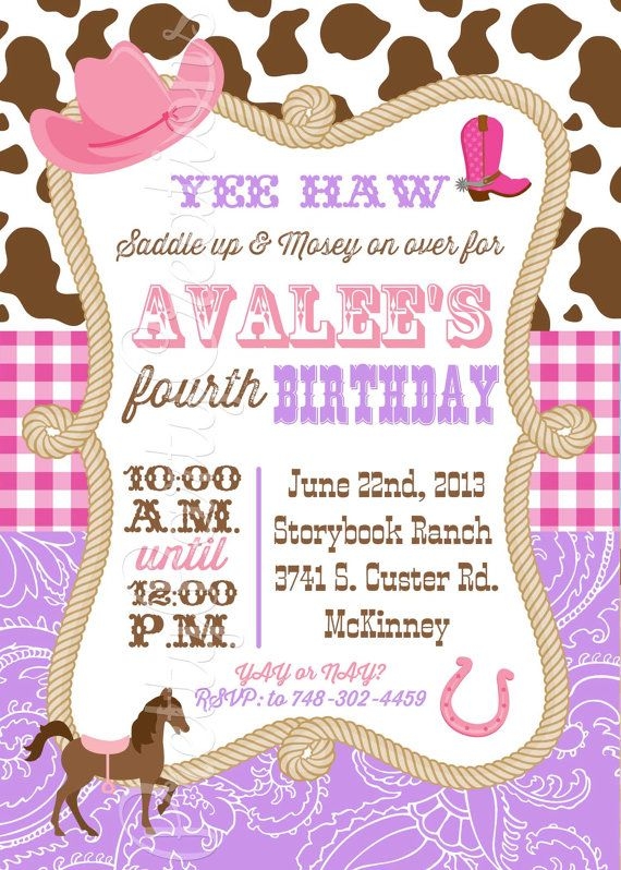 Free Printable Cowgirl Invitations Templates Printable
