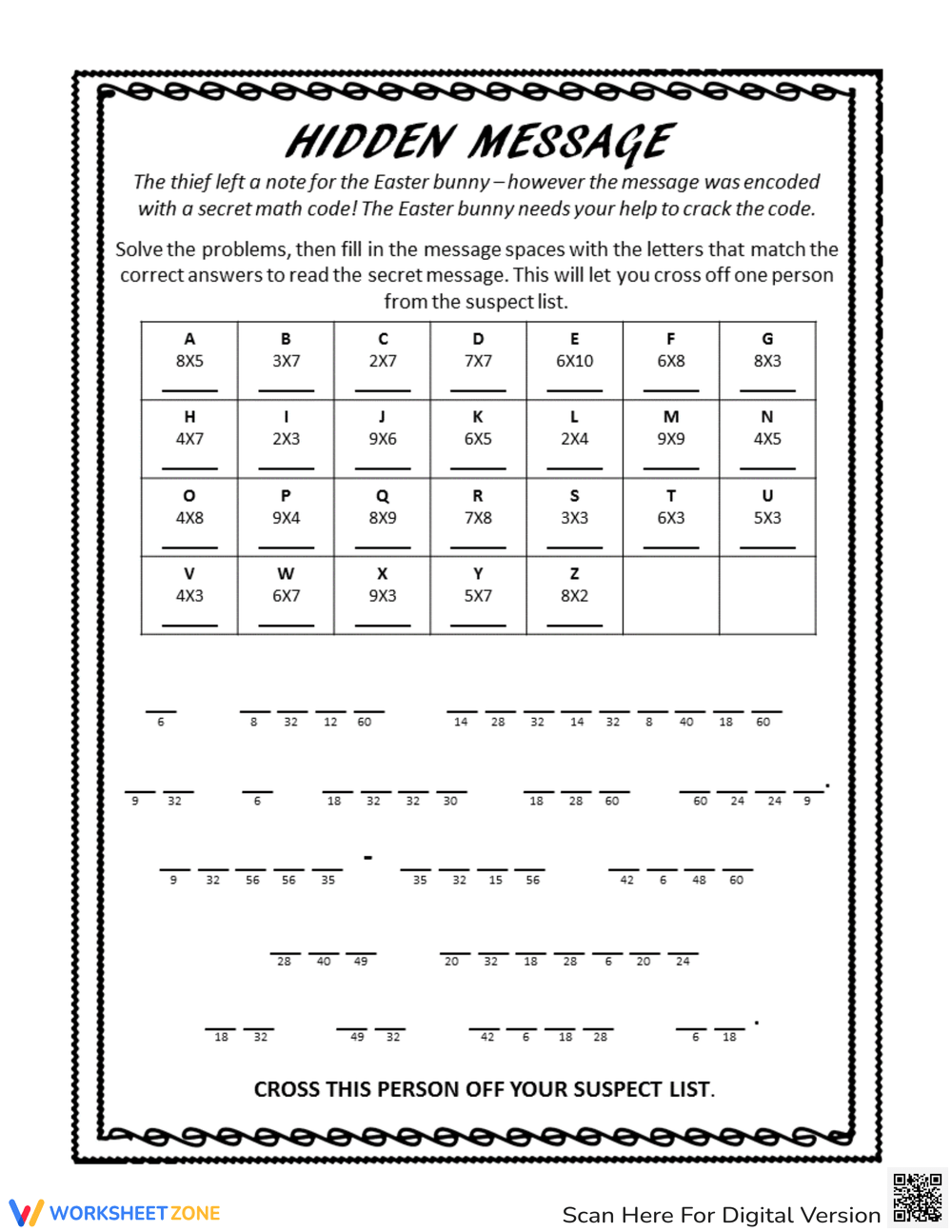 Free Printable Crack The Code Worksheet For Students Worksheets Library