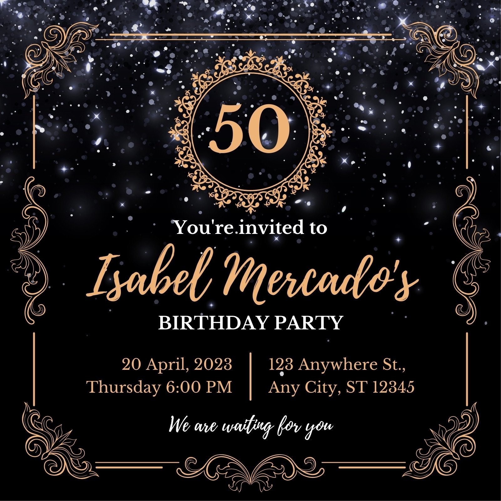 50 birthday invitation templates