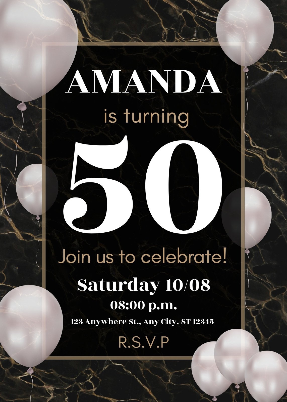 50th birthday invitation templates free