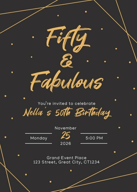 Free Printable Custom 50th Birthday Invitation Templates 45 OFF