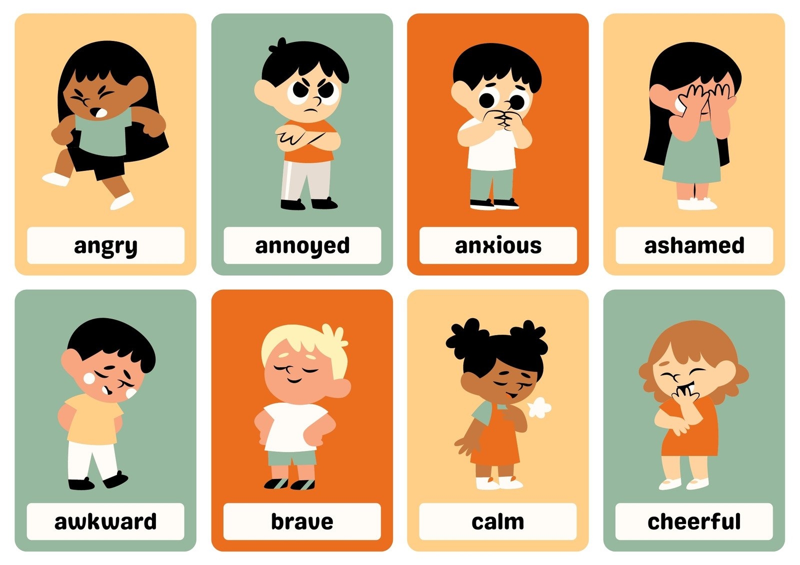 Free Printable Custom Emotions Flashcard Templates Canva 44 OFF