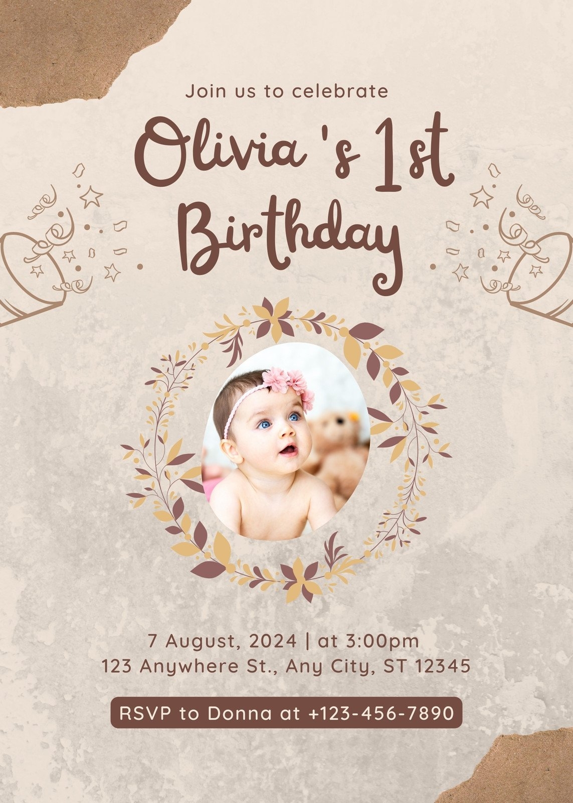 1st birthday party invitation templates