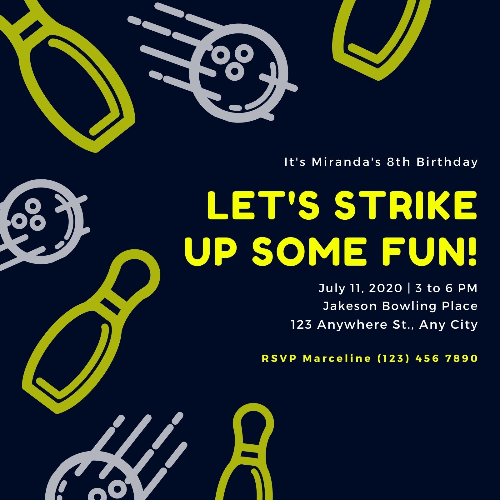 bowling party invitations templates free