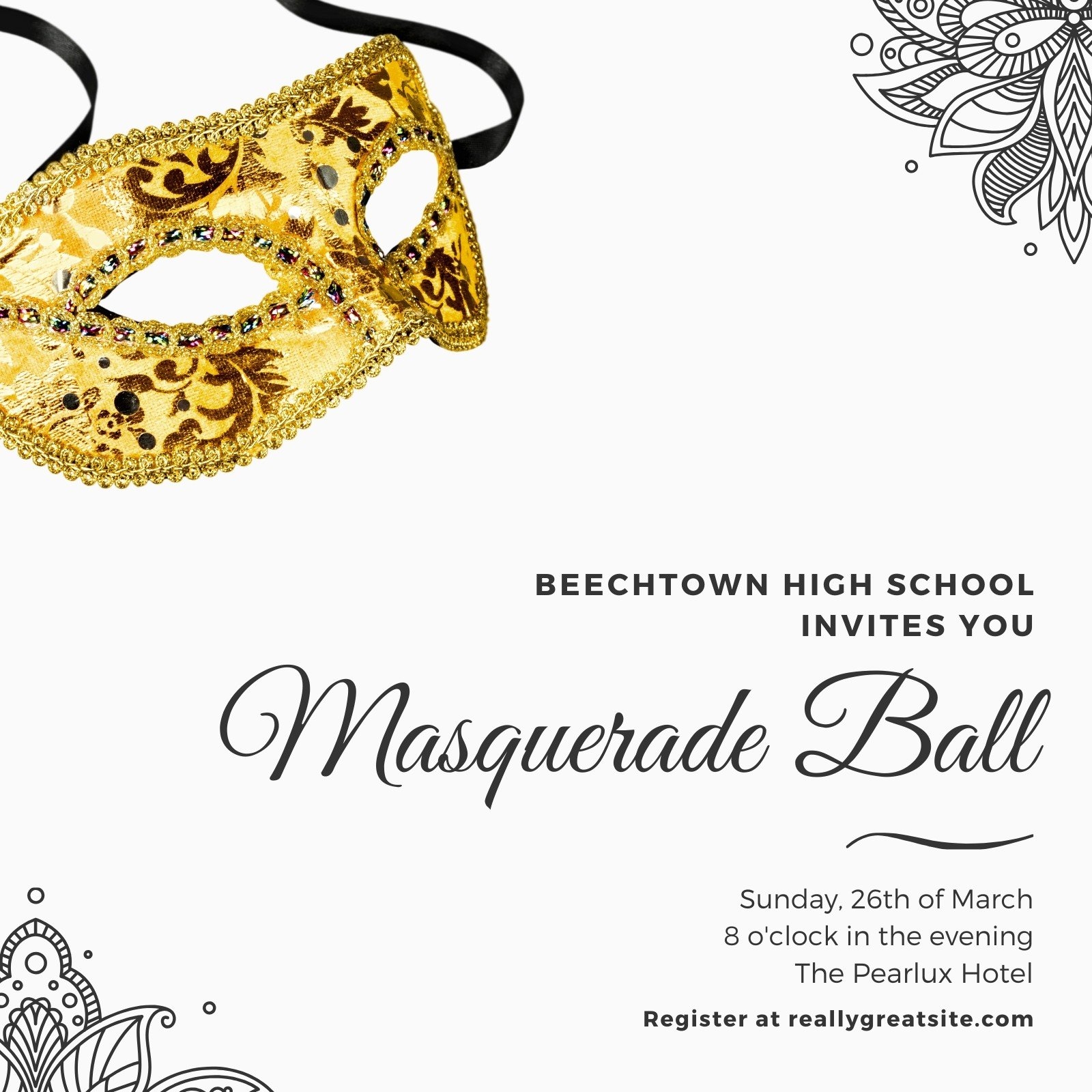 Free Printable Customizable Masquerade Invitation Templates Canva