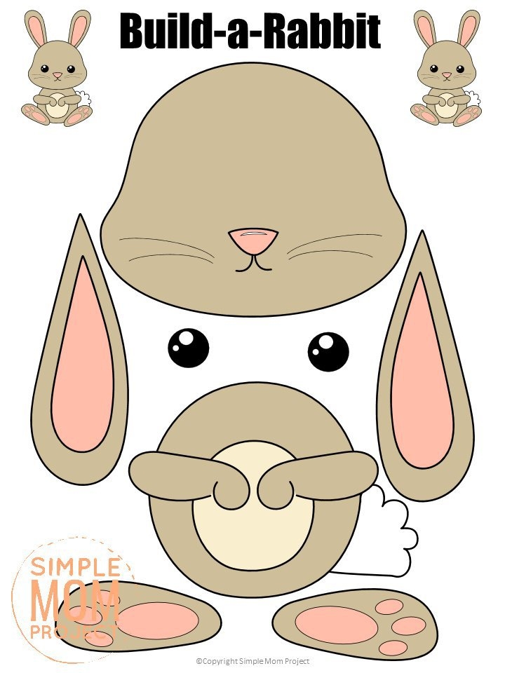 Free Printable Cut And Paste Rabbit Craft For Kids Simple Mom Project