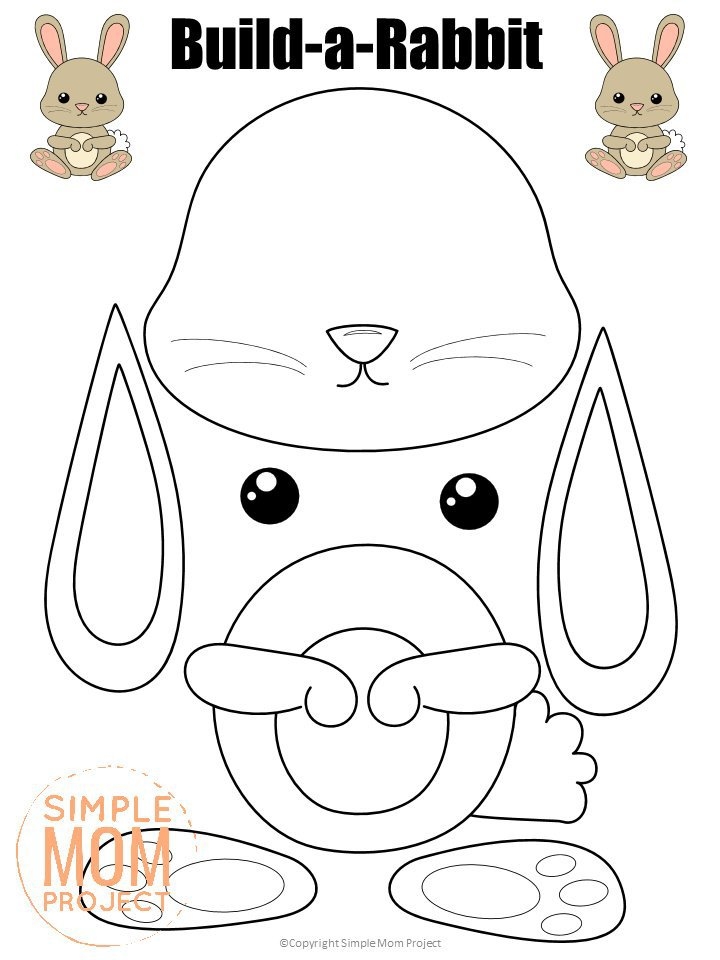 Free Printable Cut And Paste Rabbit Craft For Kids Simple Mom Project