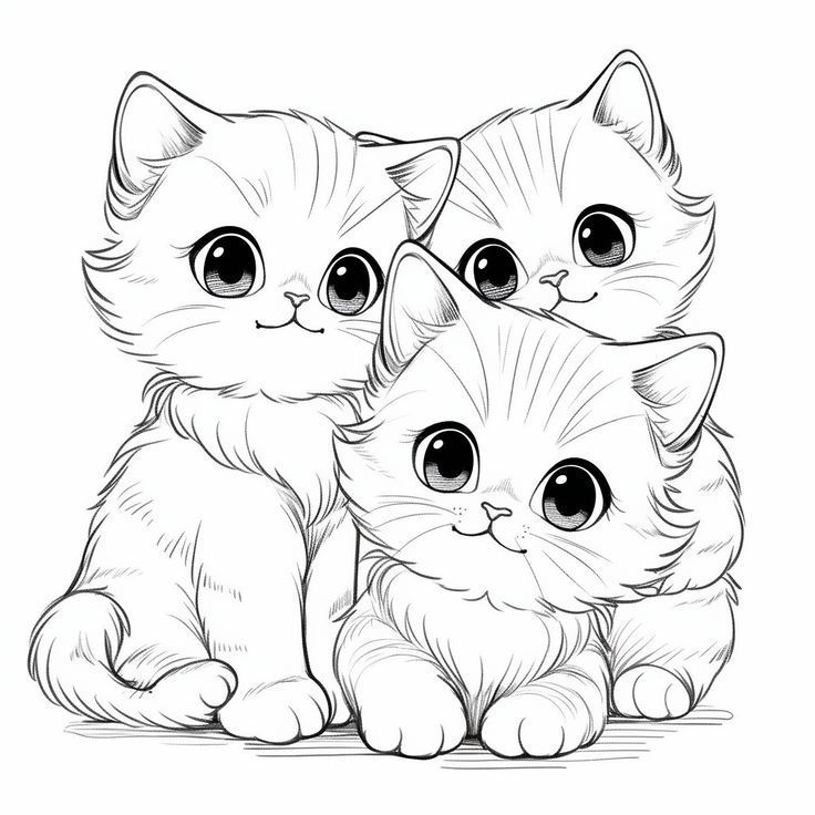 Free Printable Cute Kittens Coloring Pages