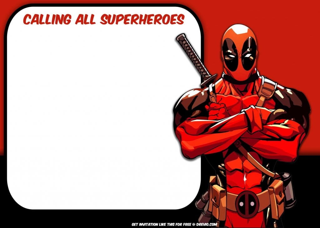 FREE Printable Deadpool Invitation Template FREE Invitation Templates