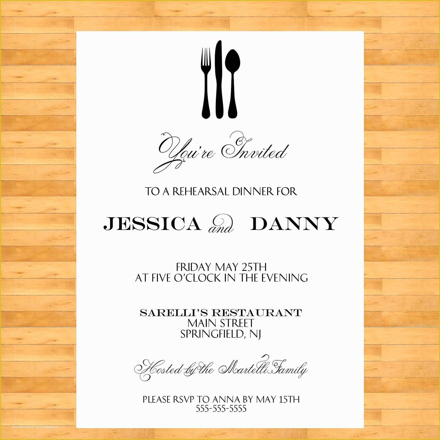 dinner invitations templates