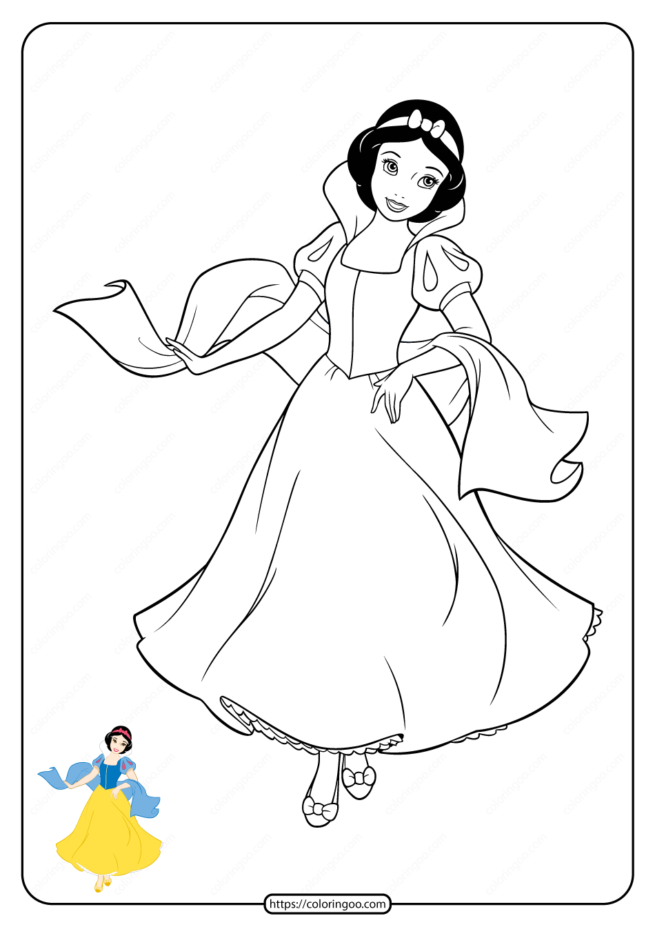 disney princess color pages free