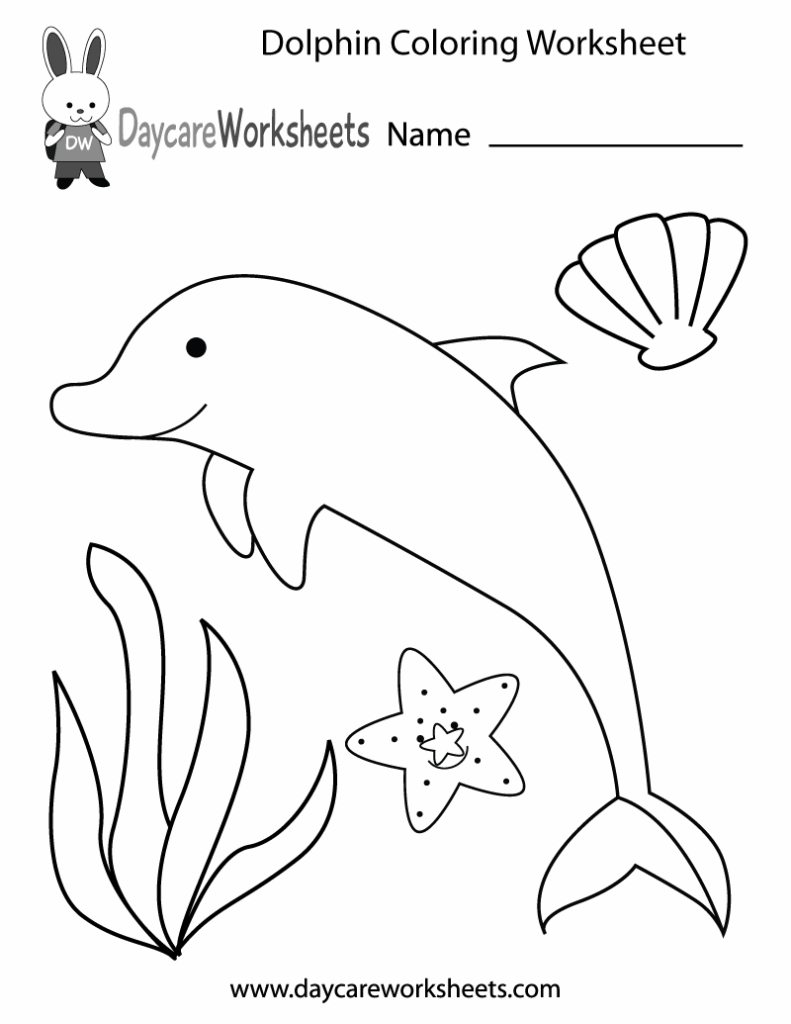 Free Printable Dolphin Coloring Worksheet For Preschool