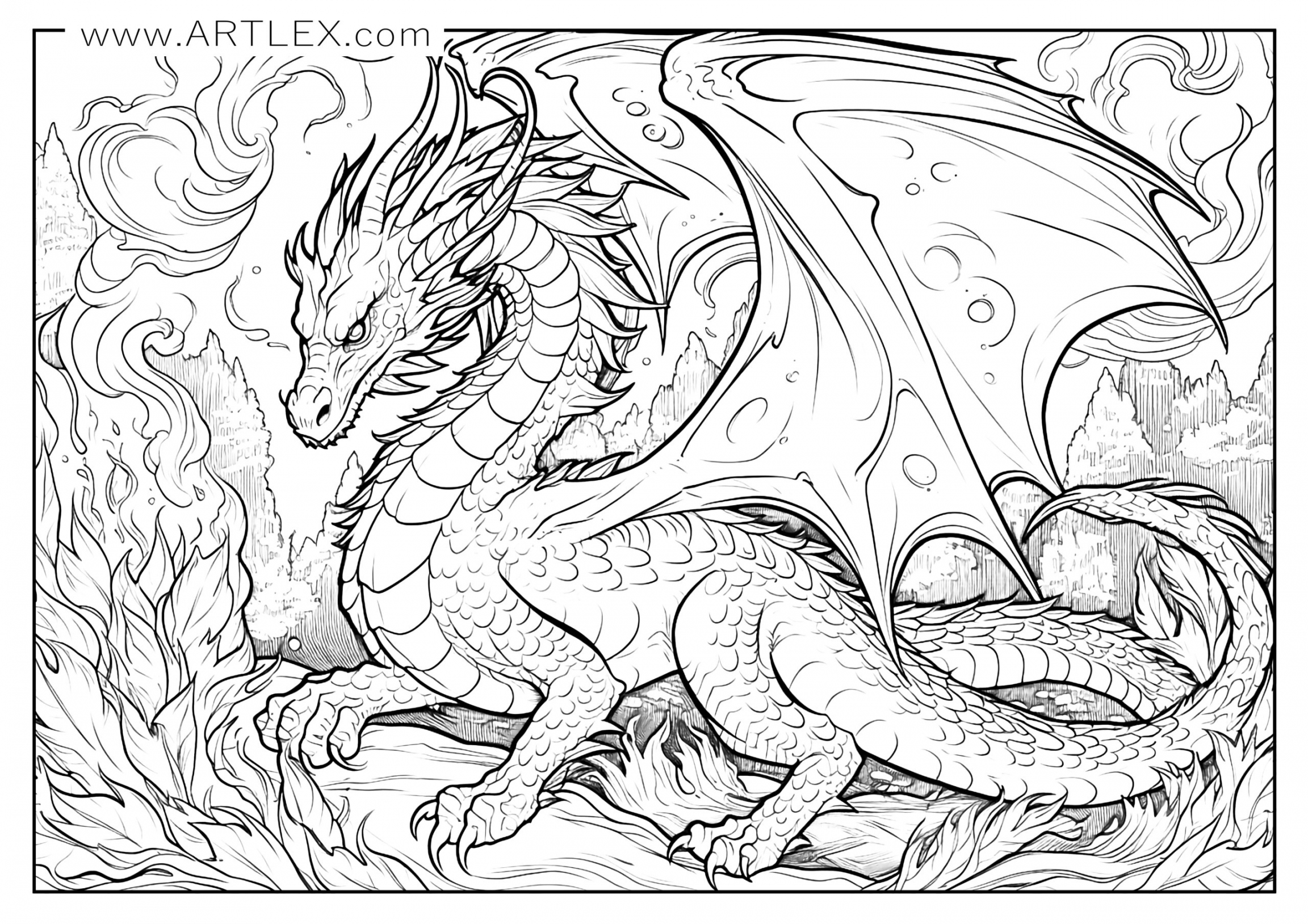 free printable coloring pages dragons