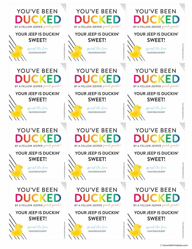 Free Printable Duck Duck Jeep Tags Favorite Printables