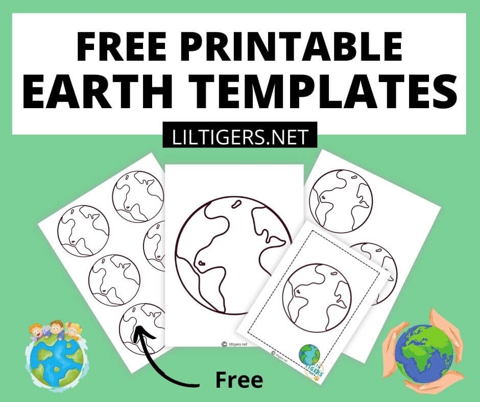 Free Printable Earth Template PDF Lil Tigers Lil Tigers