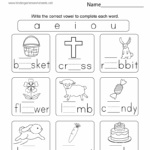 Free Printable Easter Phonics Worksheet For Kindergarten