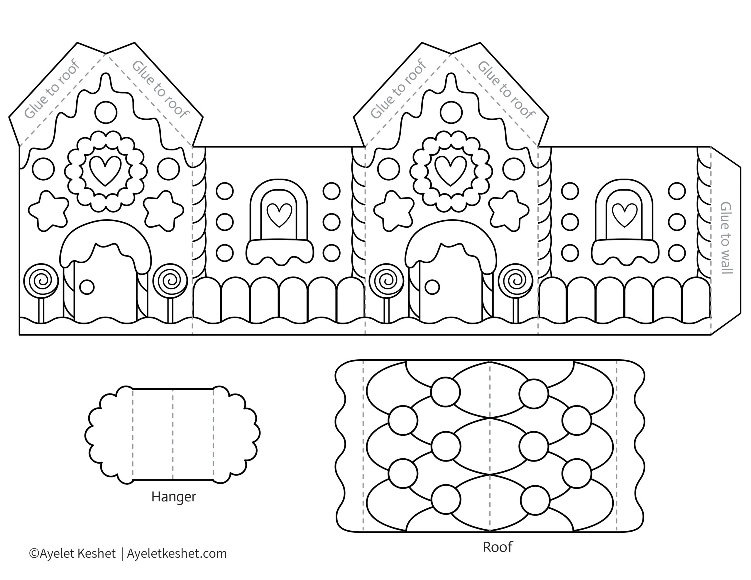 free printable gingerbread house templates