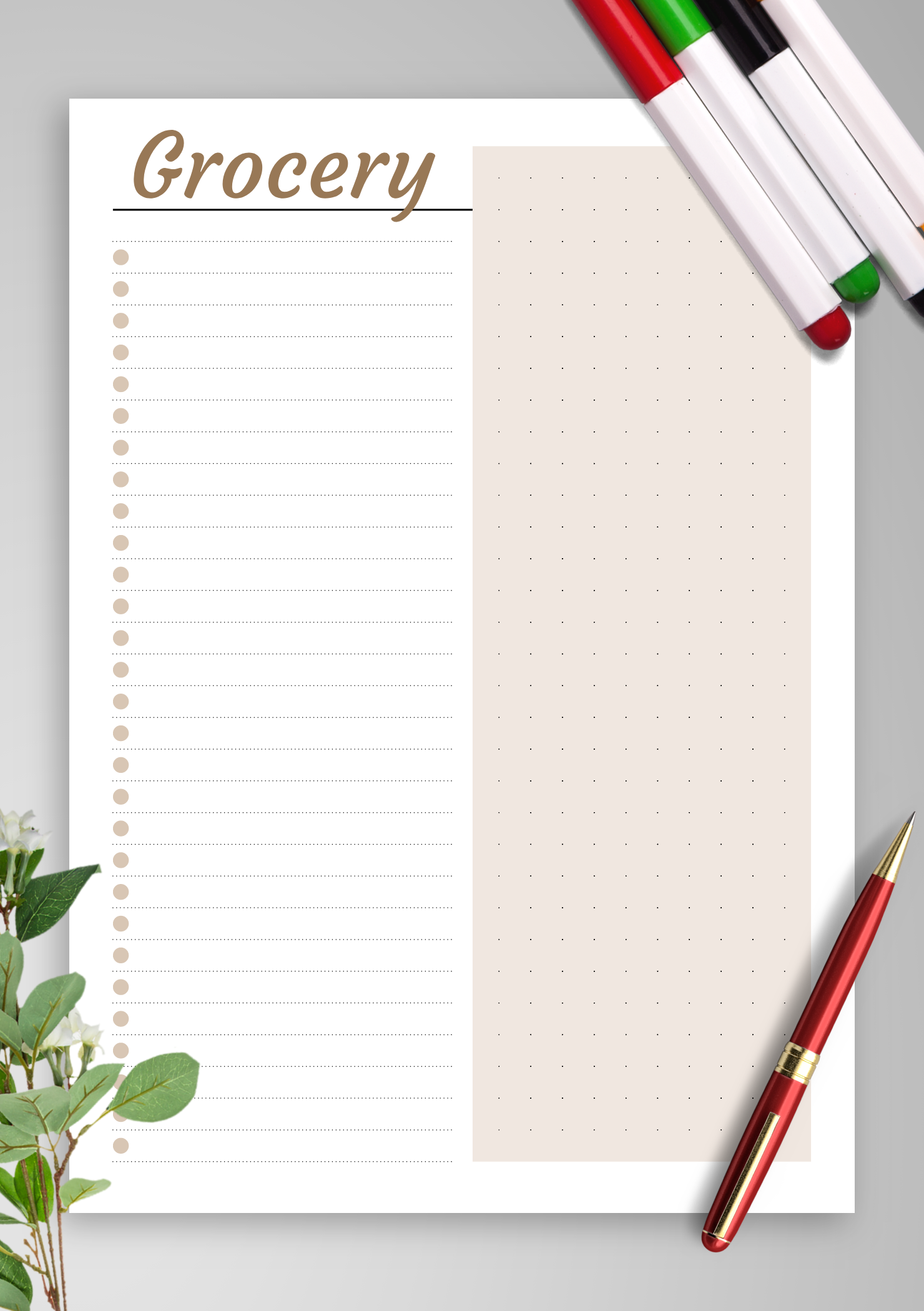 Free Printable Grocery List Template Brennan