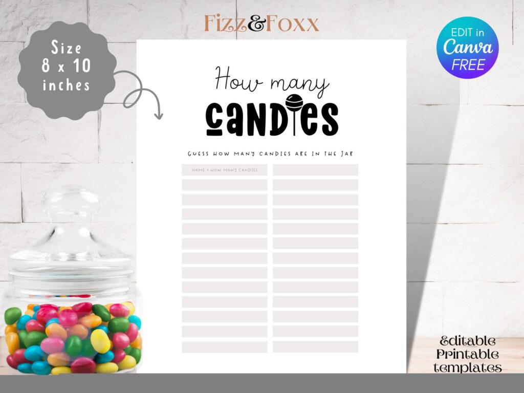 Free Printable Guess How Many Sweets In The Jar Template Printable