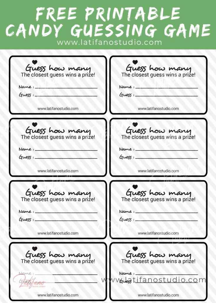 Free Printable Guess How Many Sweets In The Jar Template Printable 