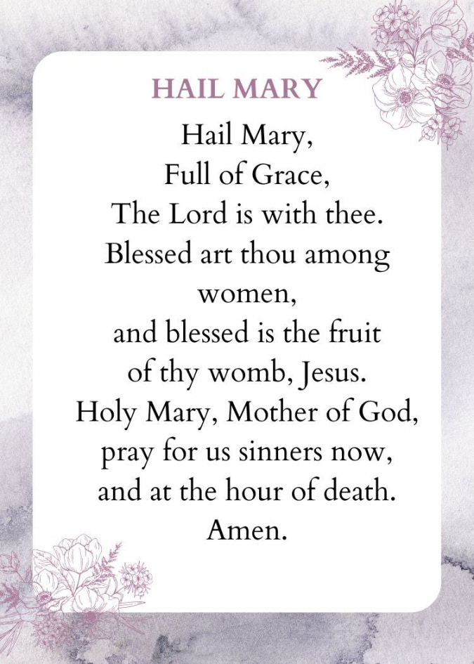 Free Printable Hail Mary Prayer FREE Printable A Z