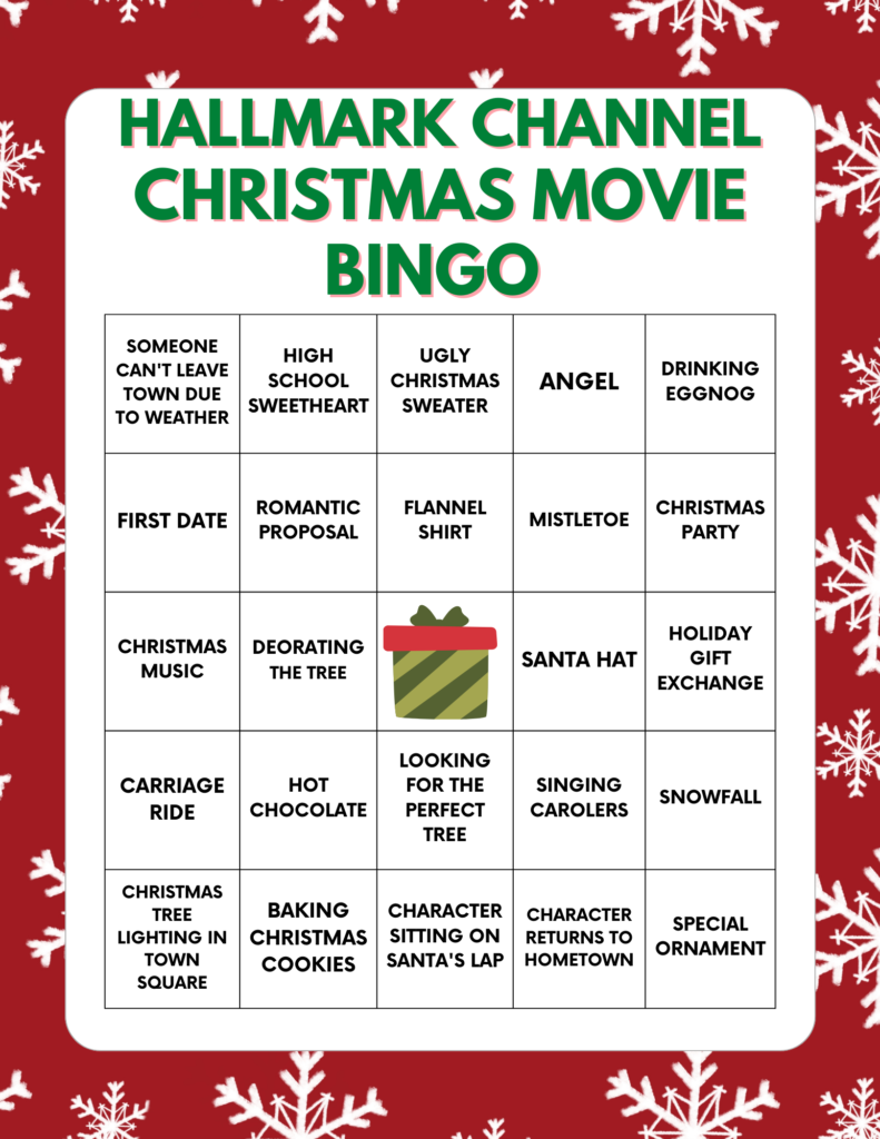 hallmark movie bingo cards printable