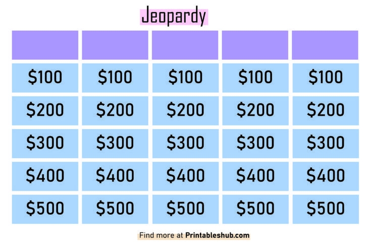 jeopardy printable cards